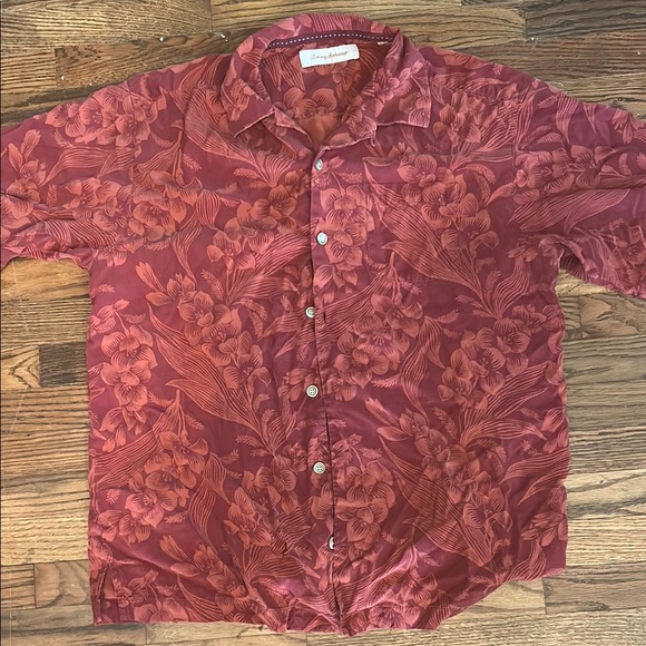 Tommy Bahama Other - Tommy Bahama Red Casual Button Down Shirt with Botanical Print